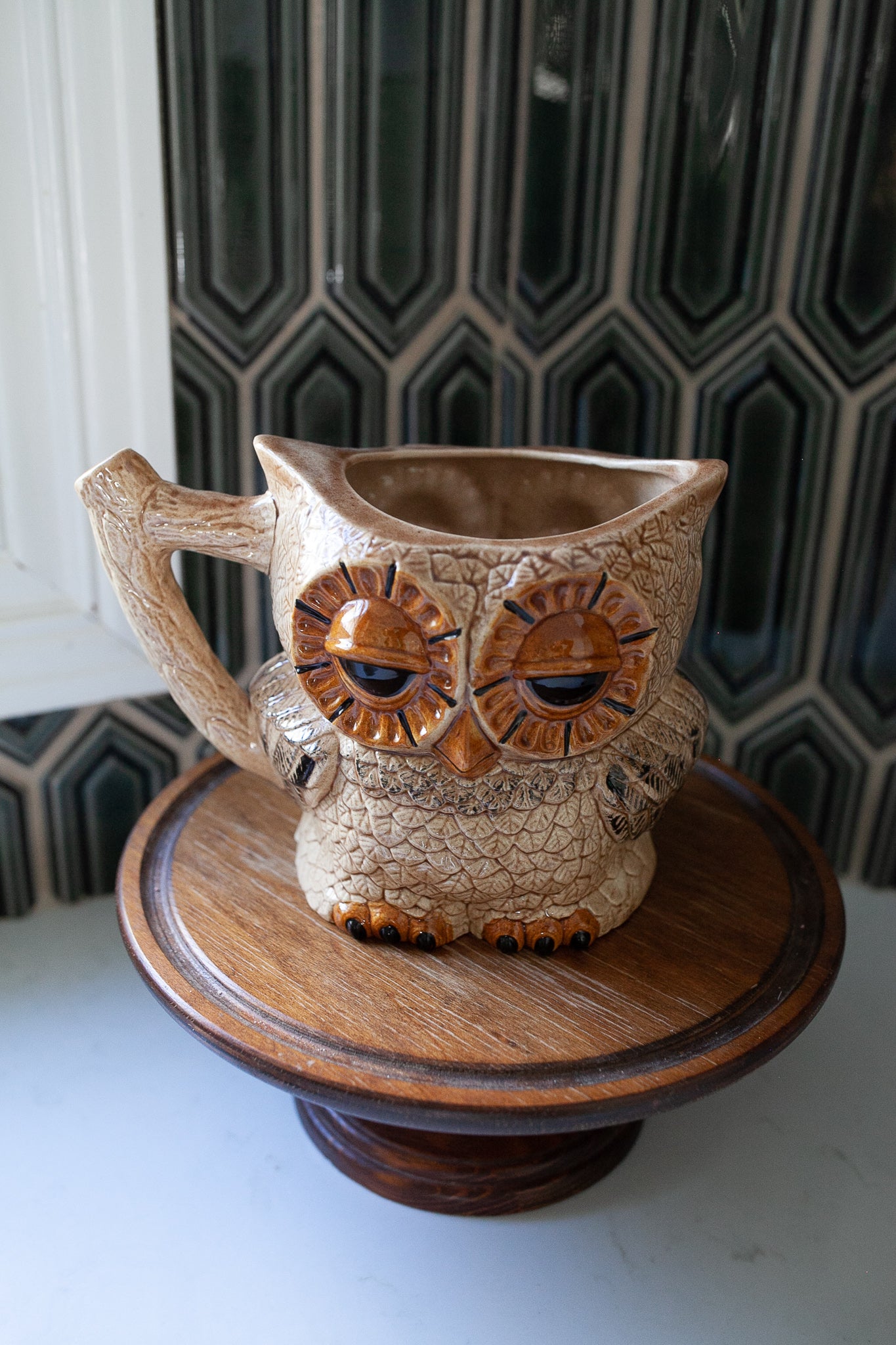 Vintage Owl- Owl Pitcher - Owl Vase- MCM Decor