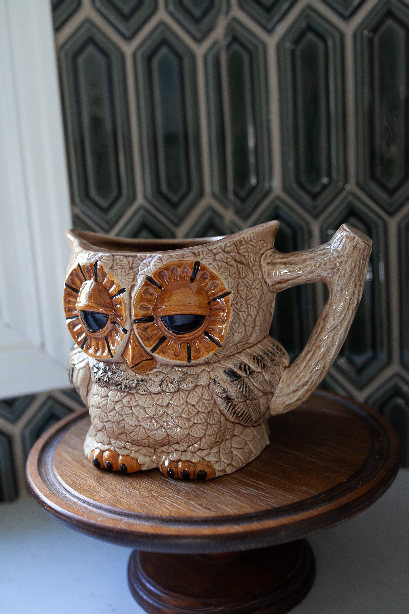 Vintage Owl- Owl Pitcher - Owl Vase- MCM Decor