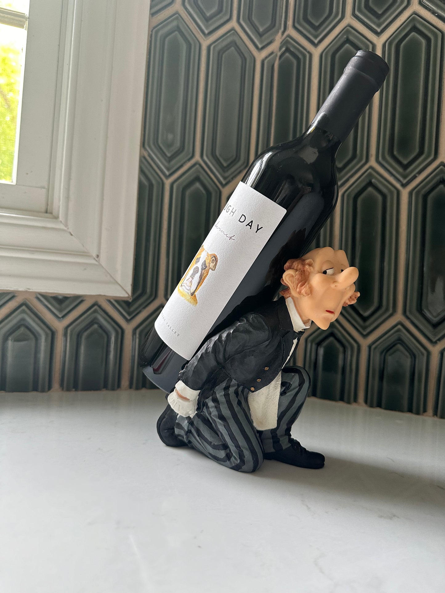 Vintage Kitsch Wine Holder- James the Butler