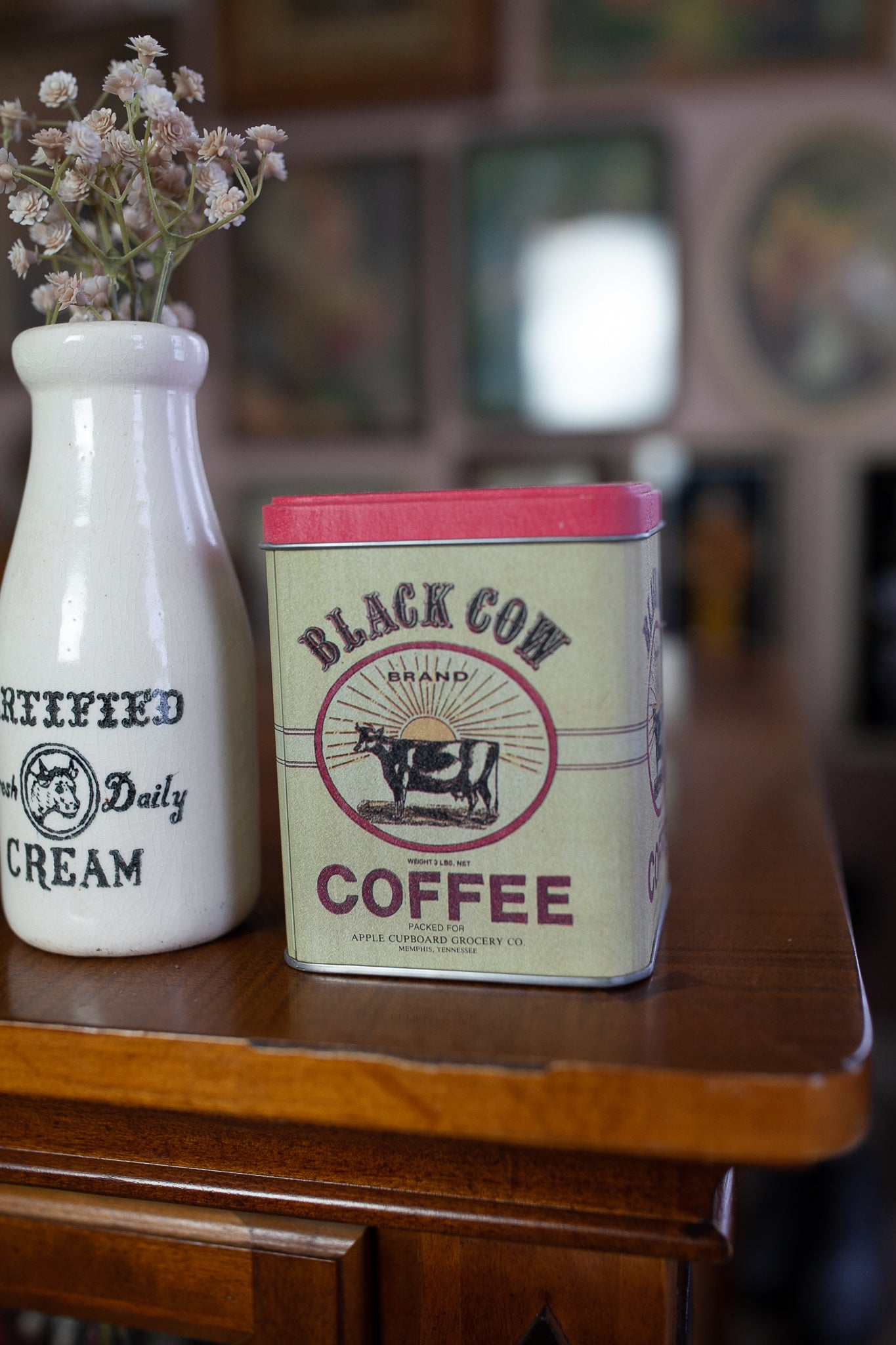 Vintage Cow Tin -Coffee Tin - Black Cow Brand Coffee