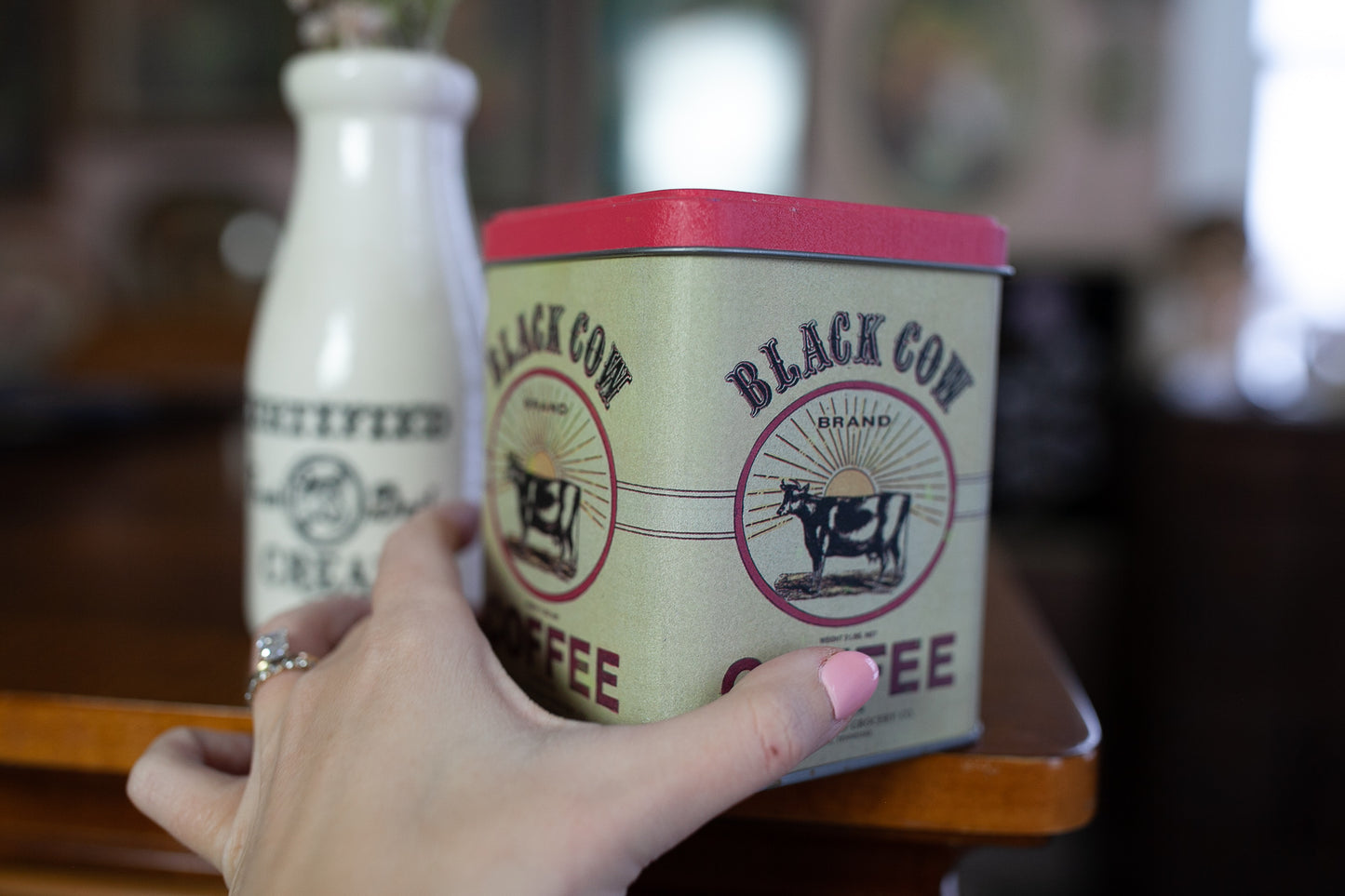 Vintage Cow Tin -Coffee Tin - Black Cow Brand Coffee