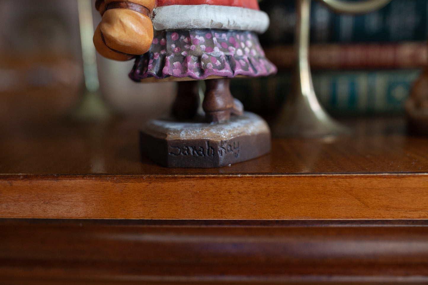 Anri - Christmas Girl- Limited Edition Vintage Wood Carved Christmas Girl -Winter Surprise