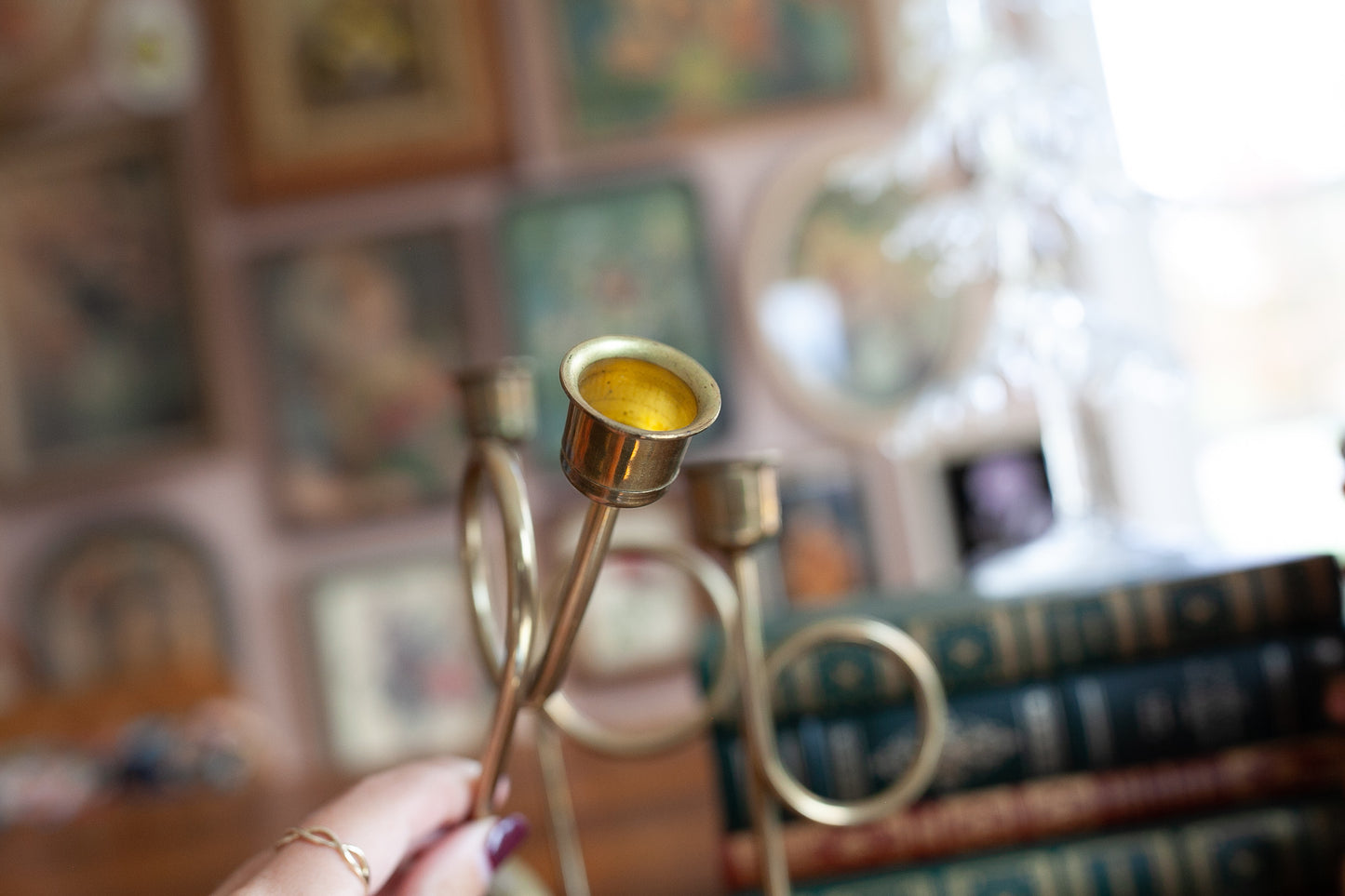 Vintage Candle Holders- Brass Candlesticks- Brass Christmas Candlesticks -Trumpet brass candlesticks