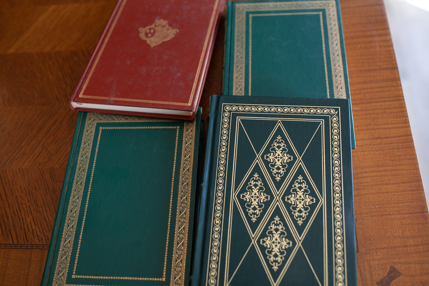 Set of 4 Books- Red and Green Books- Vintage Books