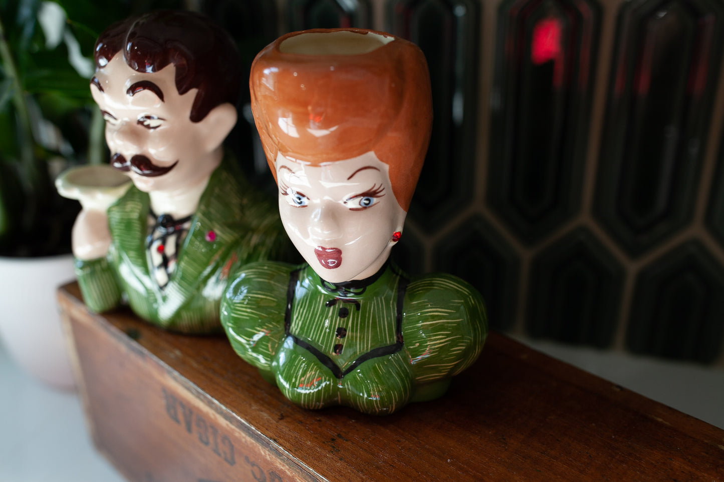 Vintage Lady Head Vase -I love Lucy- Lucy and Desi Arnaz