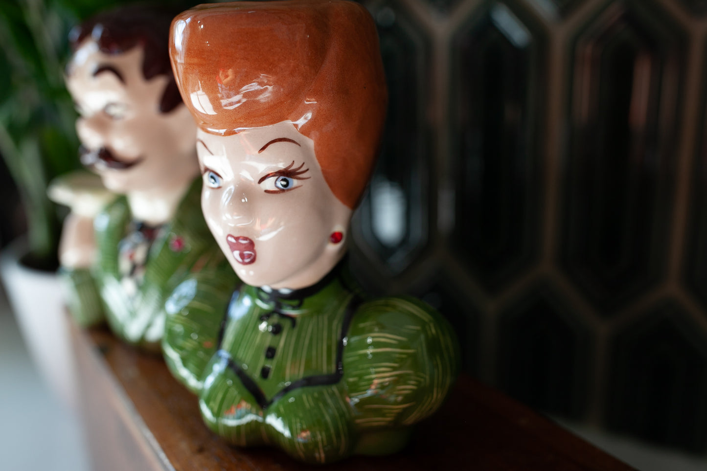 Vintage Lady Head Vase -I love Lucy- Lucy and Desi Arnaz