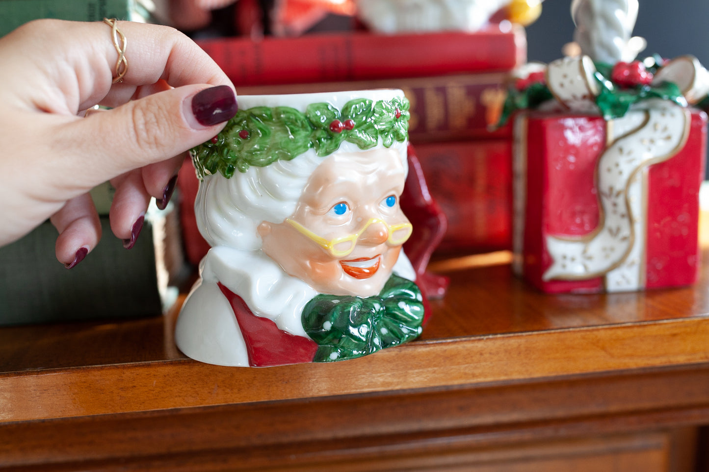 Mrs Claus Mug- Santa Mug- Vintage Christmas