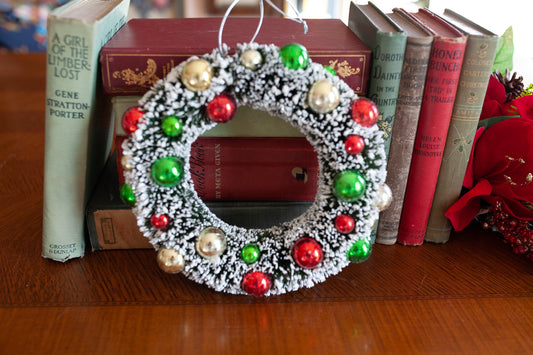 Vintage Bottlebrush Wreath- Christmas Wreath- Christmas Decor