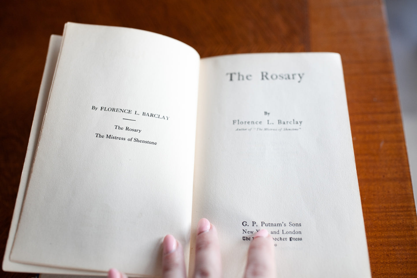Antique Book -The Rosary by Florence L. Barclay - 1909 (Love Story)
