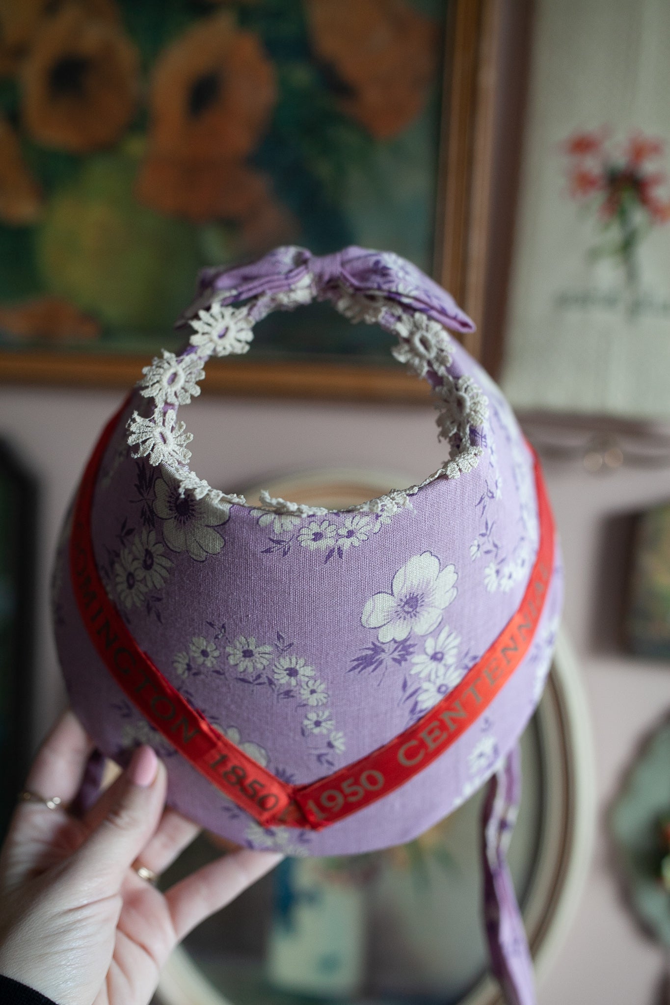 Vintage Bonnet- Purple Bonnet- Purple Hat -Centennial