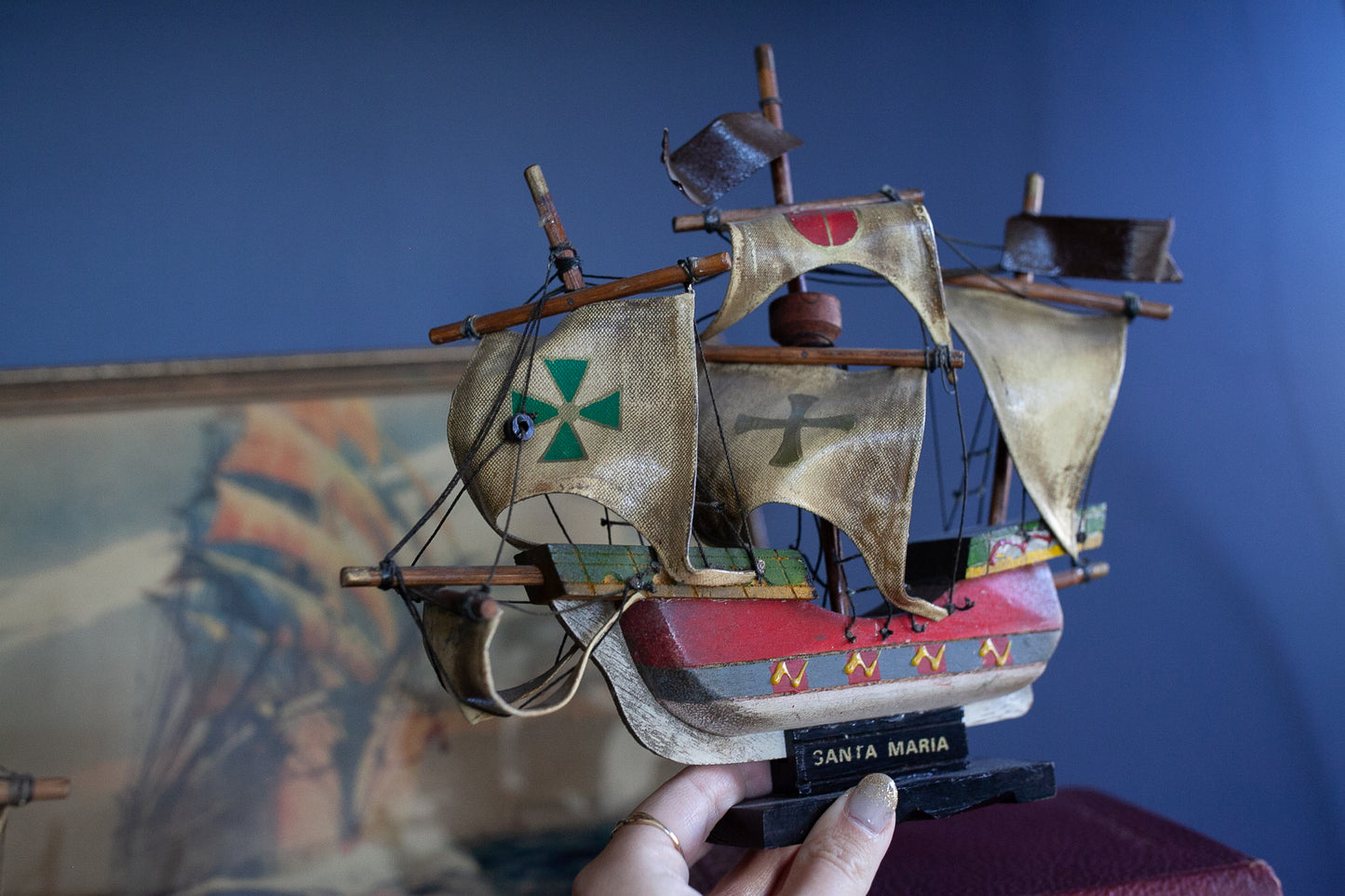 Santa Maria Ship - Wooden Ship - Vintage Nautical Ship