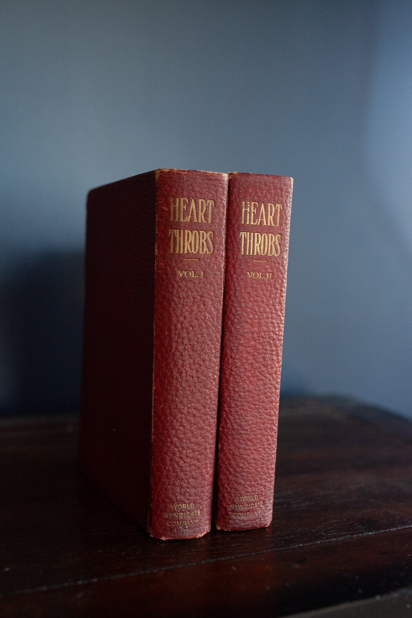 Heart Throbs Vol 1 and Vol 2- Antique Red Books-Antique Hardcover Two Volume Book Set Heart Throbs The Old Scrap Book