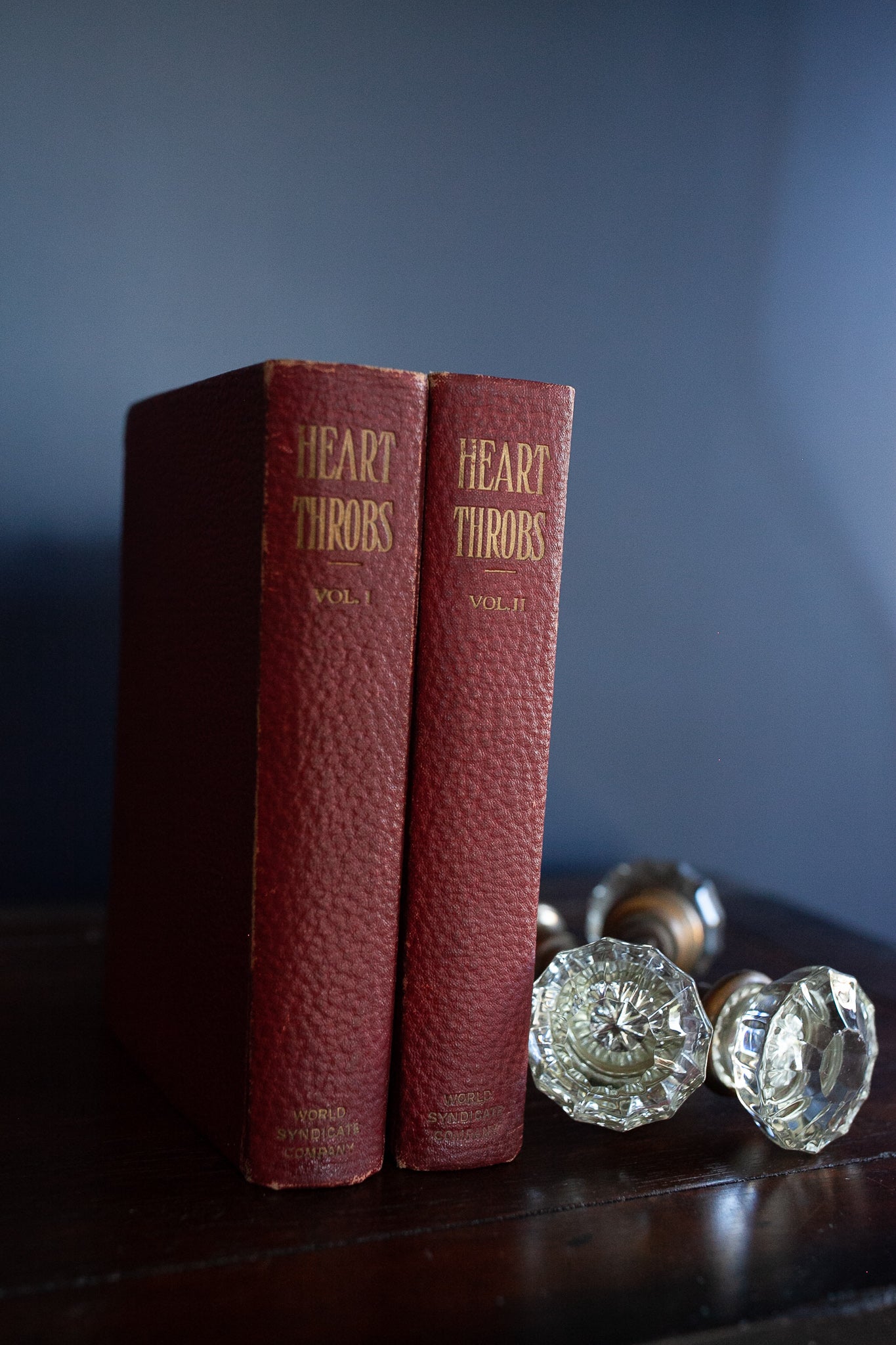 Heart Throbs Vol 1 and Vol 2- Antique Red Books-Antique Hardcover Two Volume Book Set Heart Throbs The Old Scrap Book