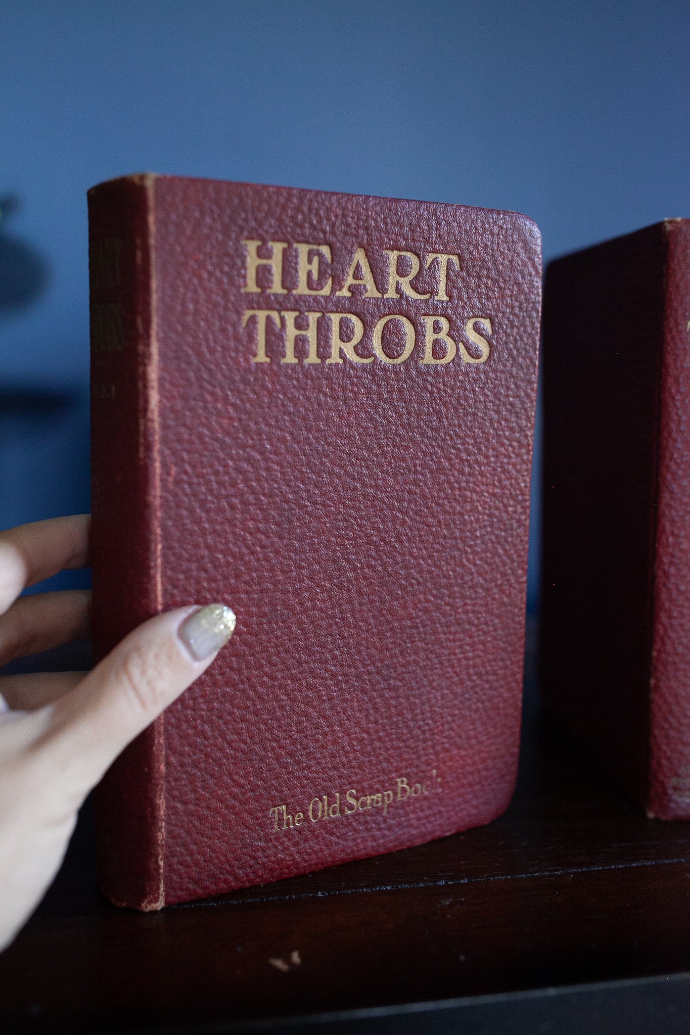 Heart Throbs Vol 1 and Vol 2- Antique Red Books-Antique Hardcover Two Volume Book Set Heart Throbs The Old Scrap Book