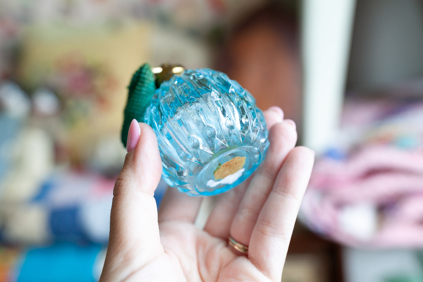 Vintage Perfume Bottle- Blue Glass Perfume bottle