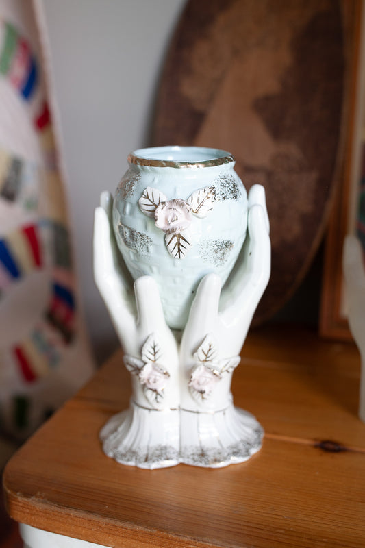 Vintage Porcelain Hands -Hands Holding a vase