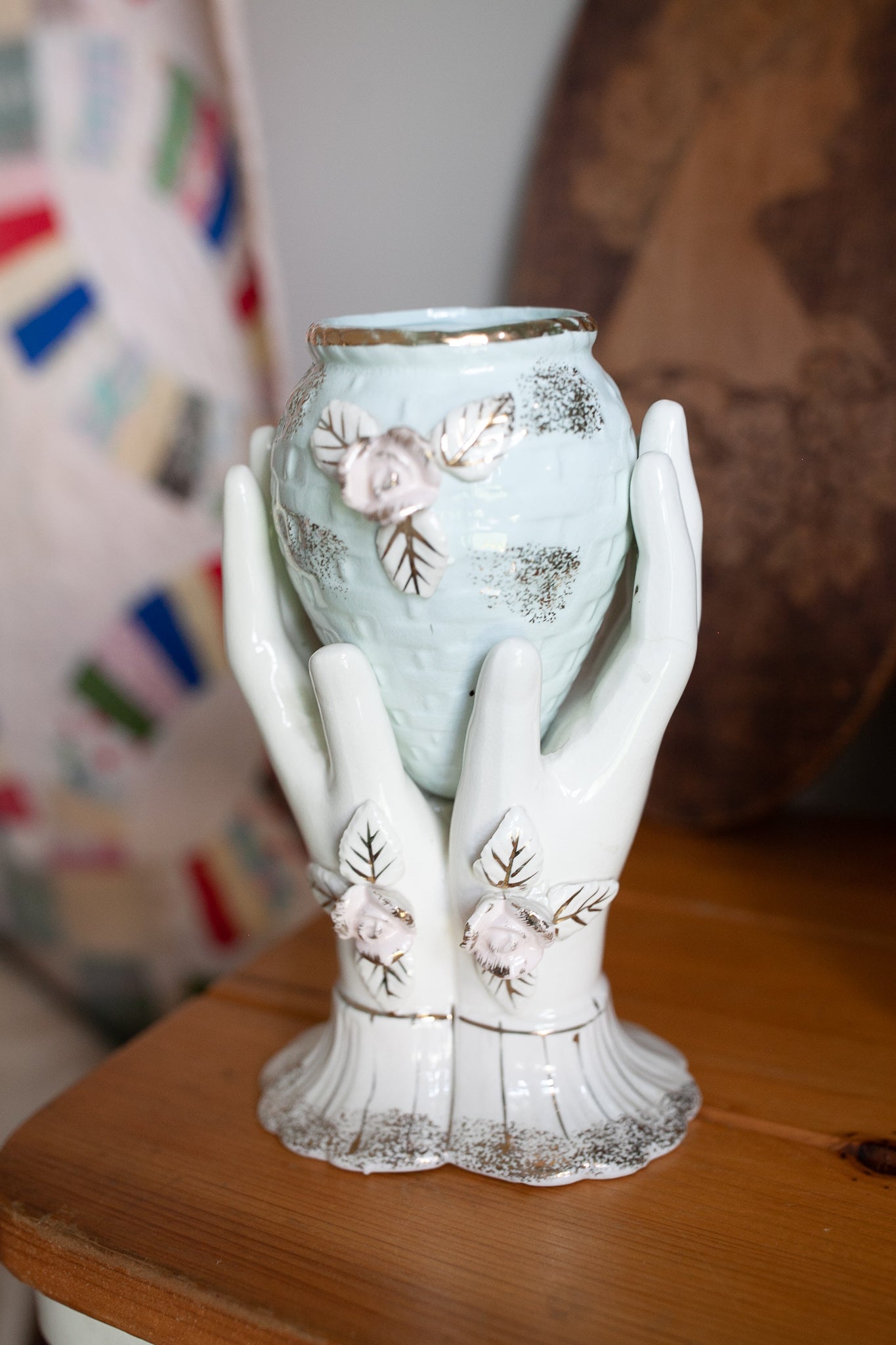 Vintage Porcelain Hands -Hands Holding a vase