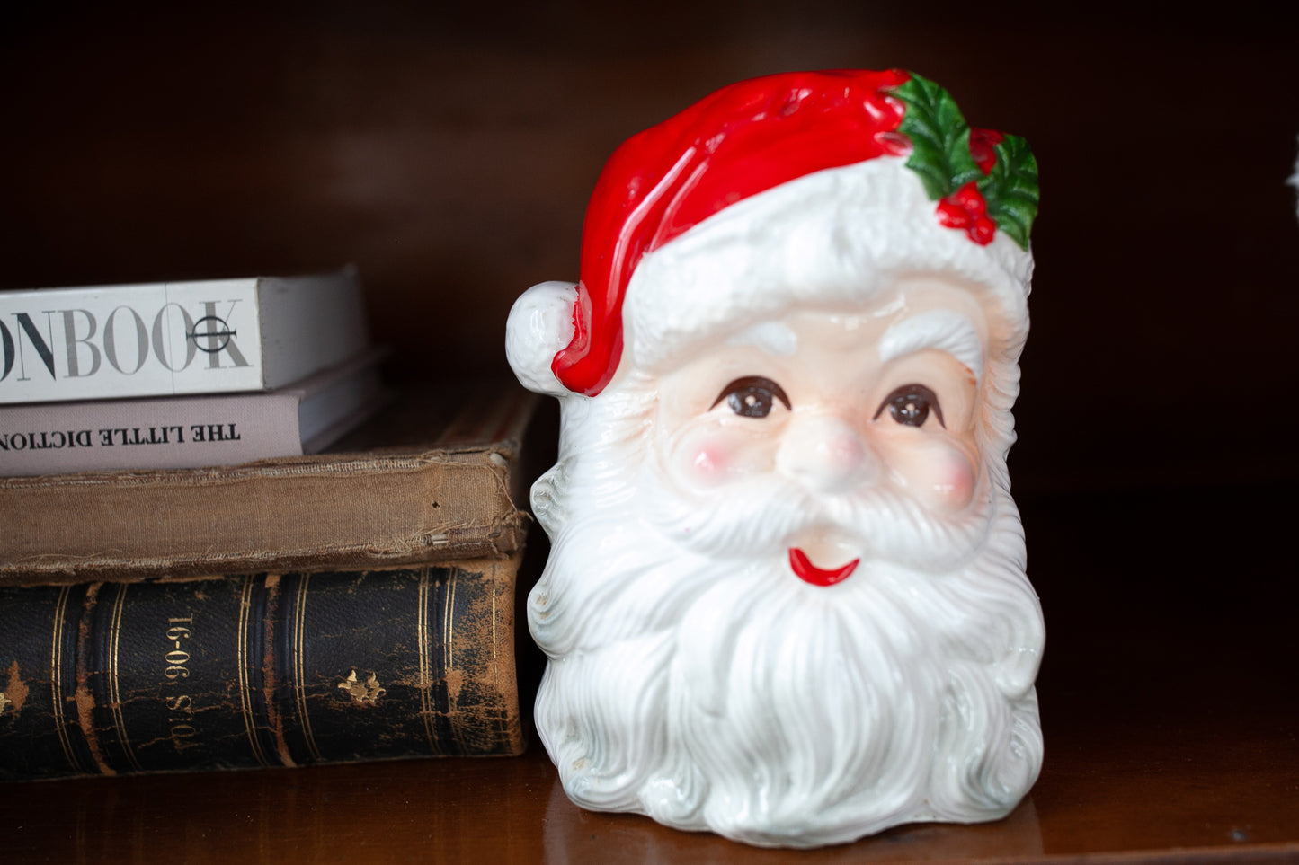 Santa Head Vase- Vintage Santa Head- Vintage Christmas