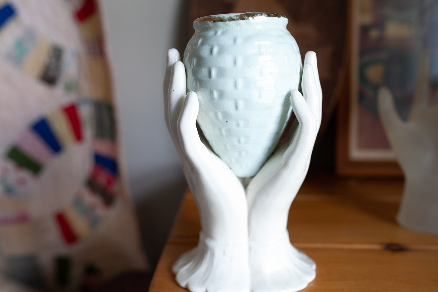Vintage Porcelain Hands -Hands Holding a vase