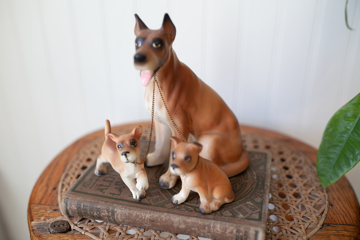Vintage Lipper Mann Great Dane Dogs - Porcelain Doll Statue