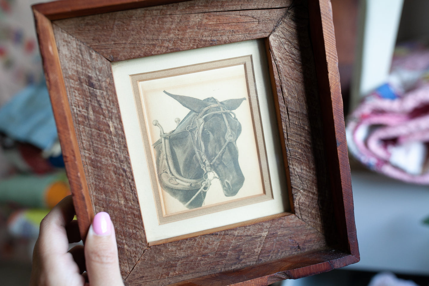 Vintage Horse Art Framed