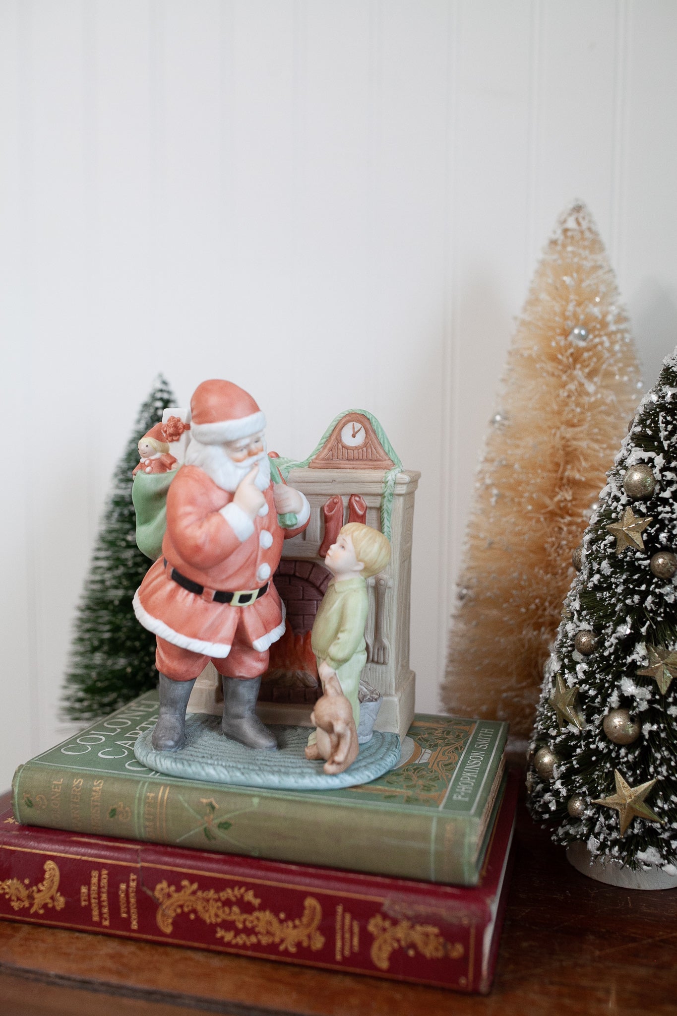 Vintage Santa- Santa and little Boy- Music Box