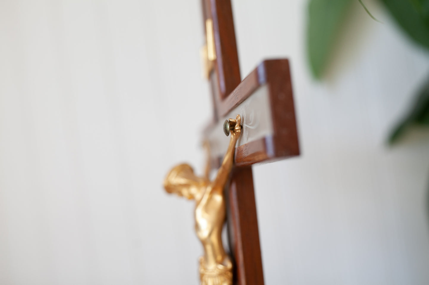 Vintage Crucifix - Gold and Wood