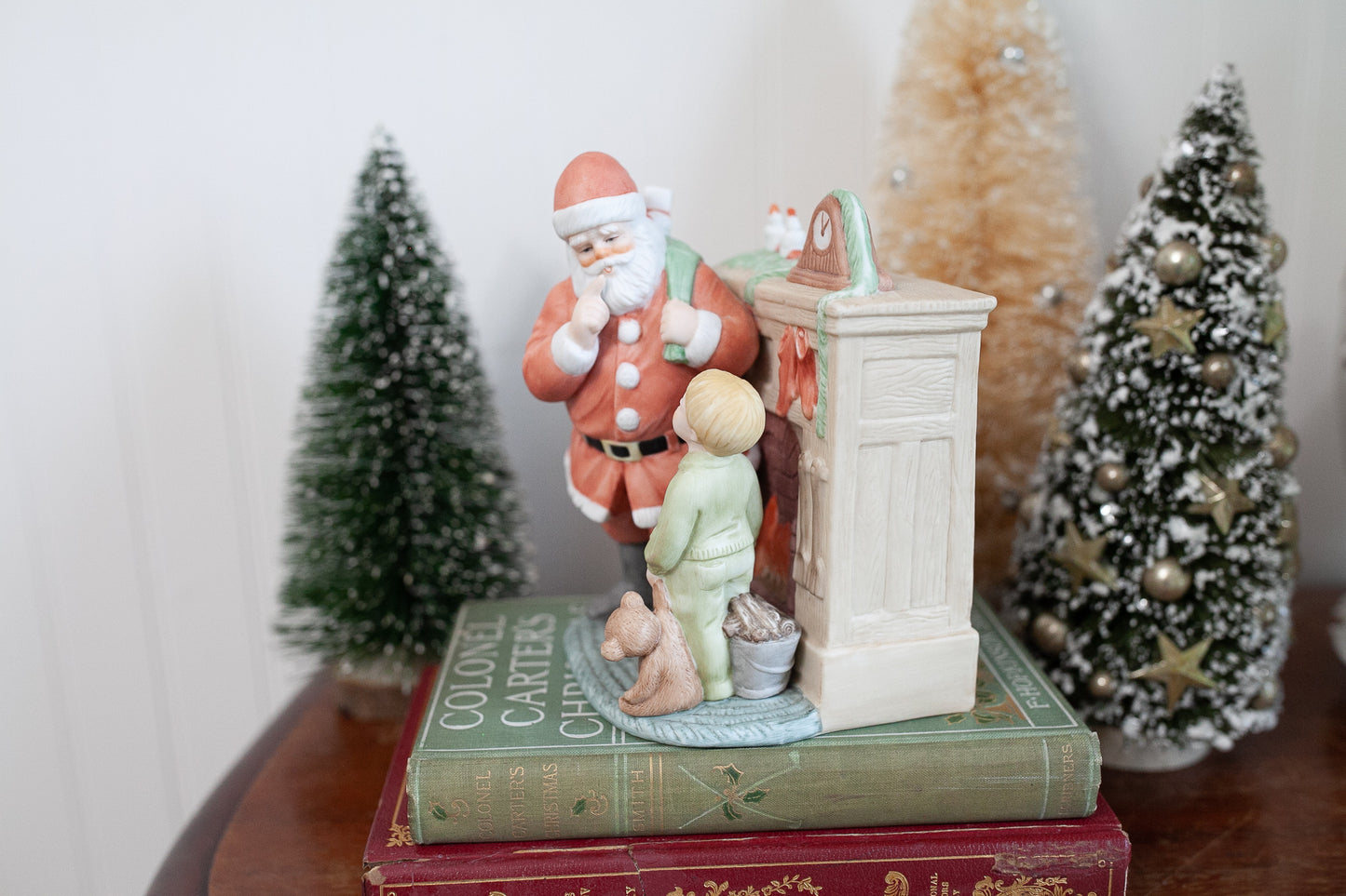 Vintage Santa- Santa and little Boy- Music Box