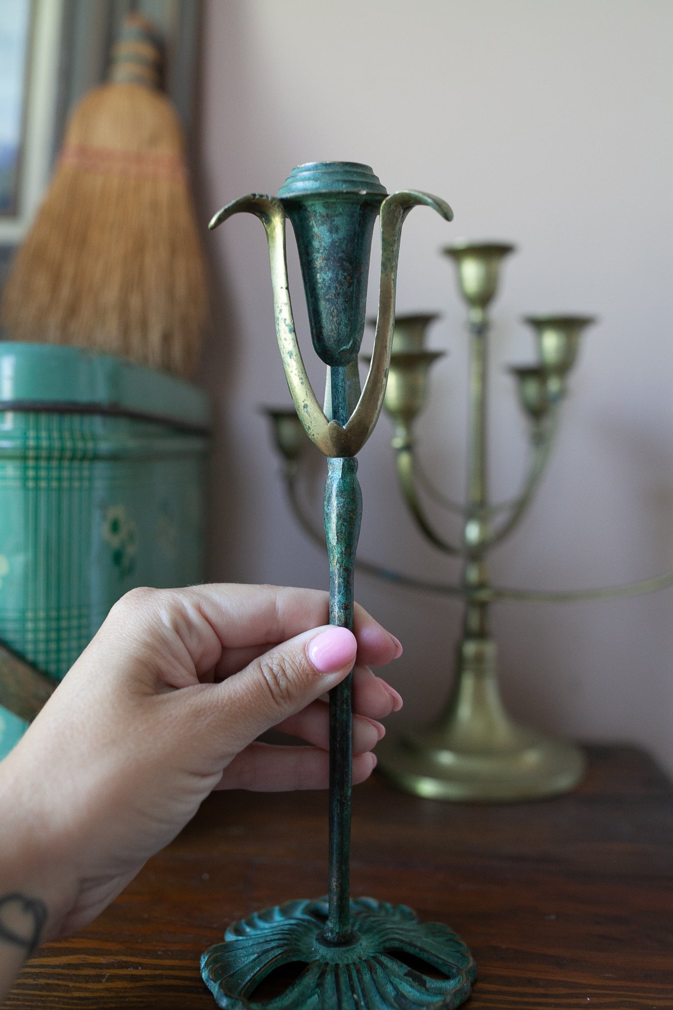 Art Nouveau Candlestick Holder - Taper Candle Holder