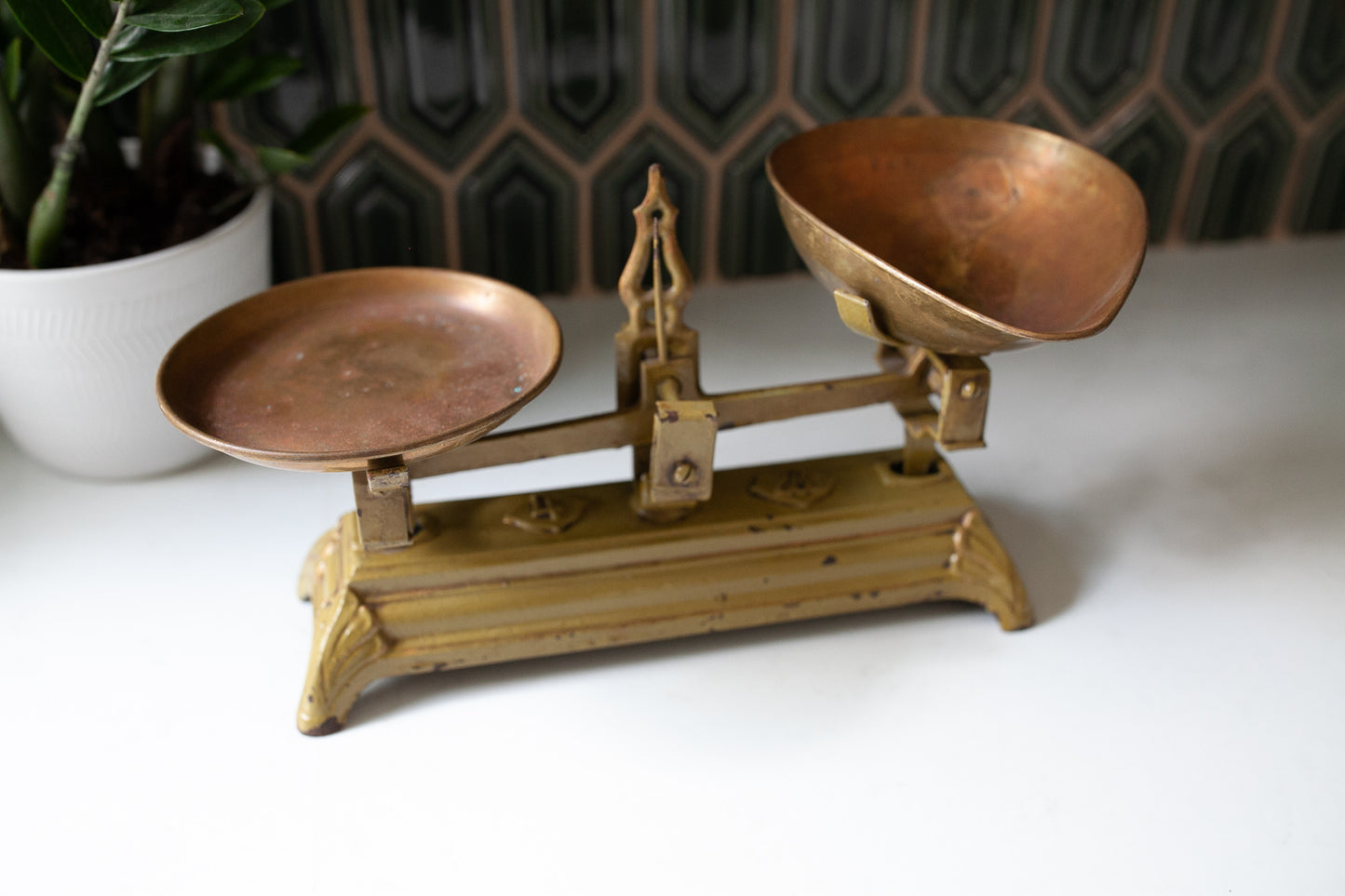 Antique Scale - Cast Iron Scale - Green and Copper Scale