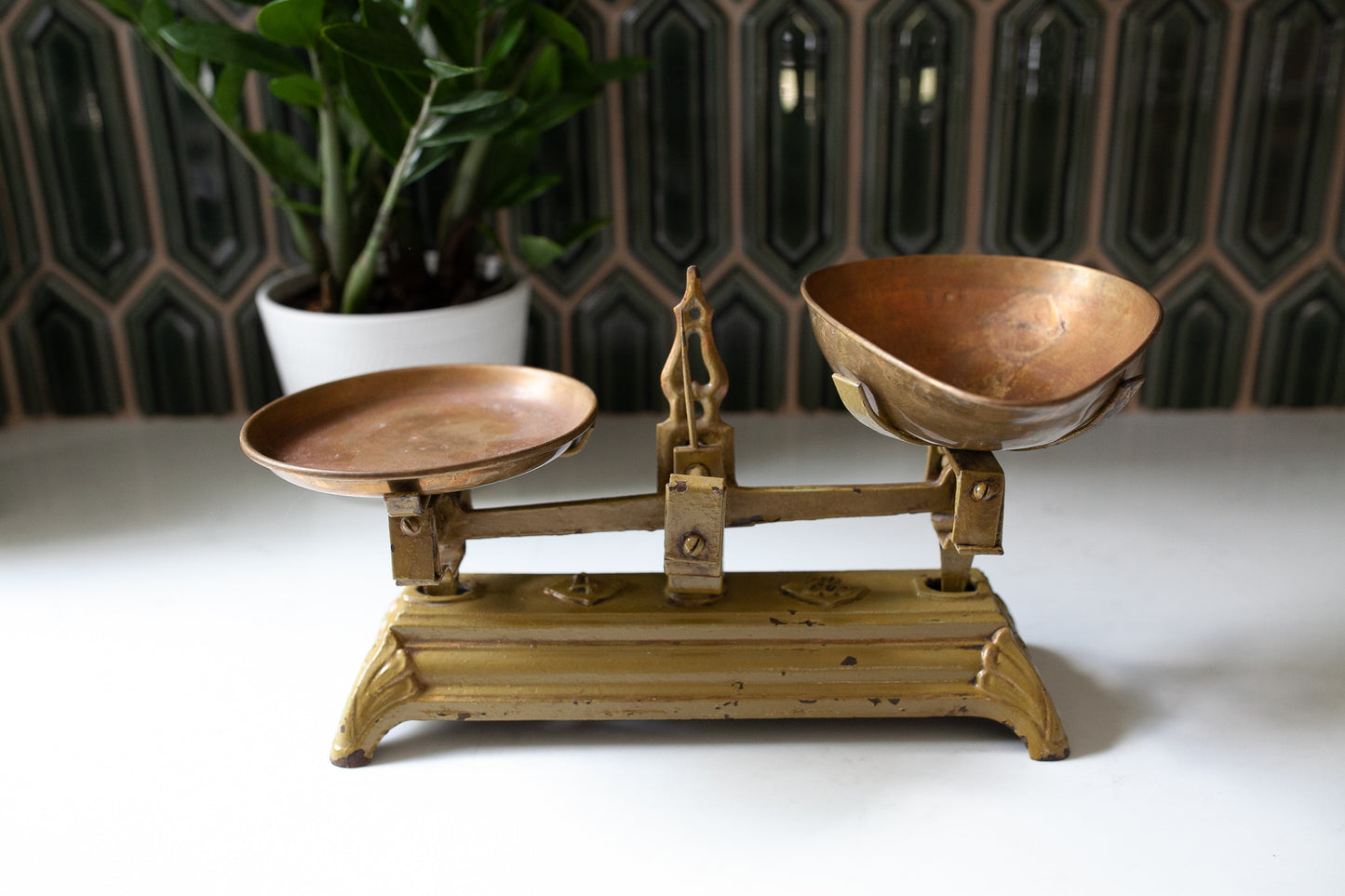 Antique Scale - Cast Iron Scale - Green and Copper Scale