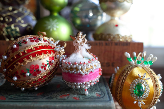 Vintage Pink Ornament- Beaded Ornament-LeeWards Angel Puff Sequin Bead Christmas Ornament