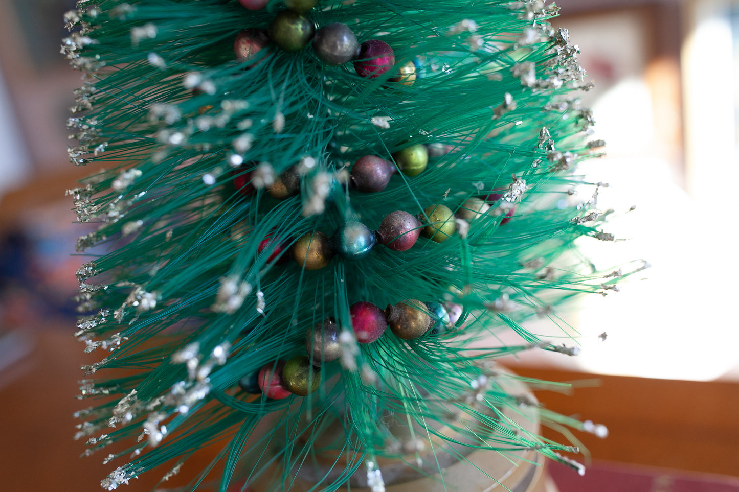 Vintage Bottle Brush Tree- spinning vintage tree- Vintage Christmas Tree