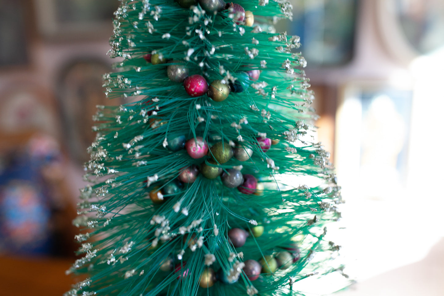 Vintage Bottle Brush Tree- spinning vintage tree- Vintage Christmas Tree