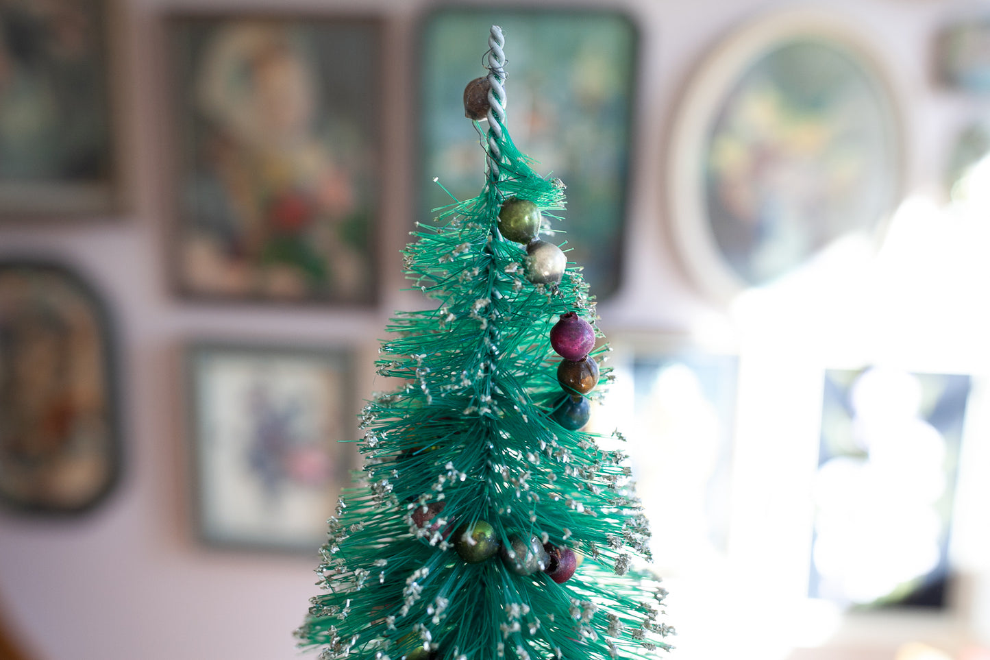 Vintage Bottle Brush Tree- spinning vintage tree- Vintage Christmas Tree