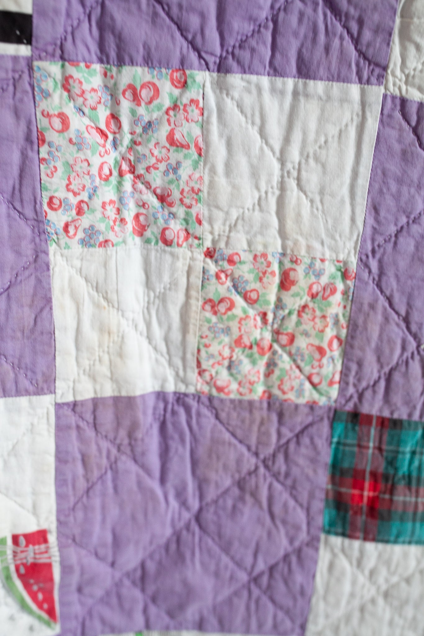 Vintage Quilt - Purple Quilt - Patchwork Quilt
