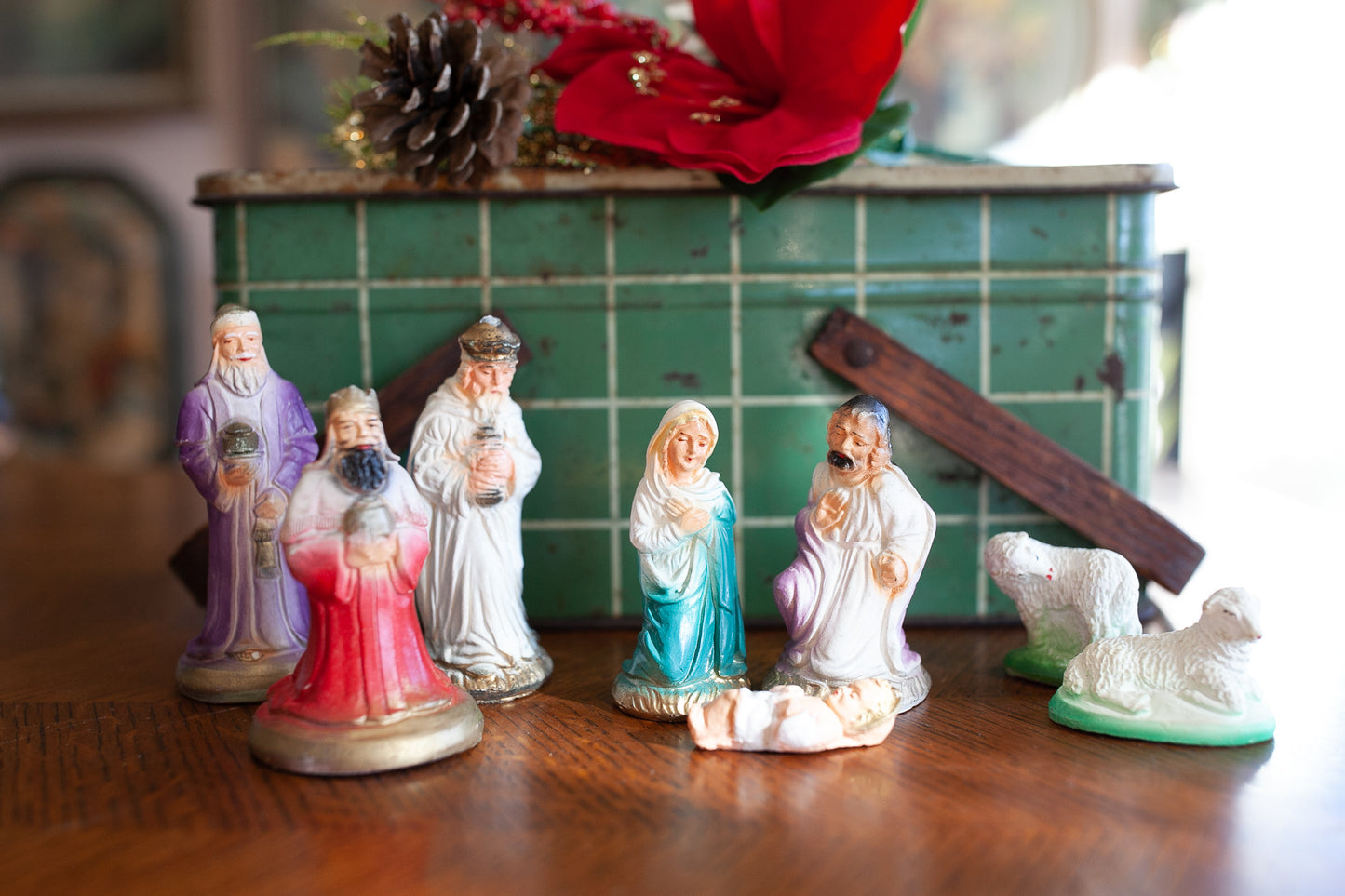 Vintage Nativity - Nativity Scene- Chalkware Figurines- Vintage Christmas