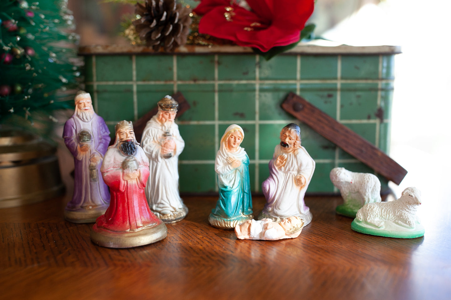 Vintage Nativity - Nativity Scene- Chalkware Figurines- Vintage Christmas