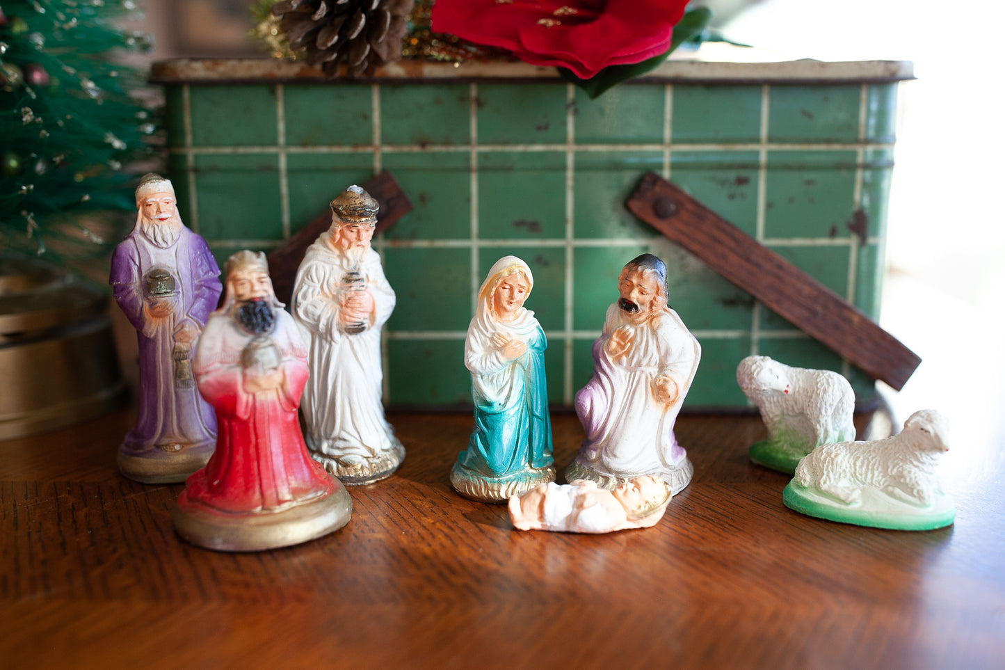 Vintage Nativity - Nativity Scene- Chalkware Figurines- Vintage Christmas