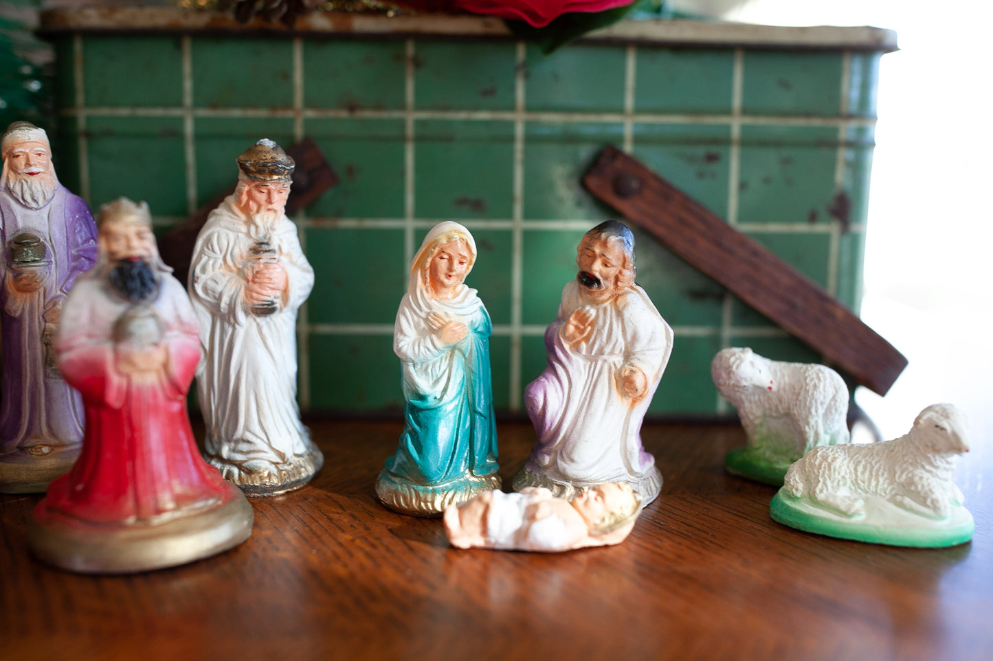 Vintage Nativity - Nativity Scene- Chalkware Figurines- Vintage Christmas