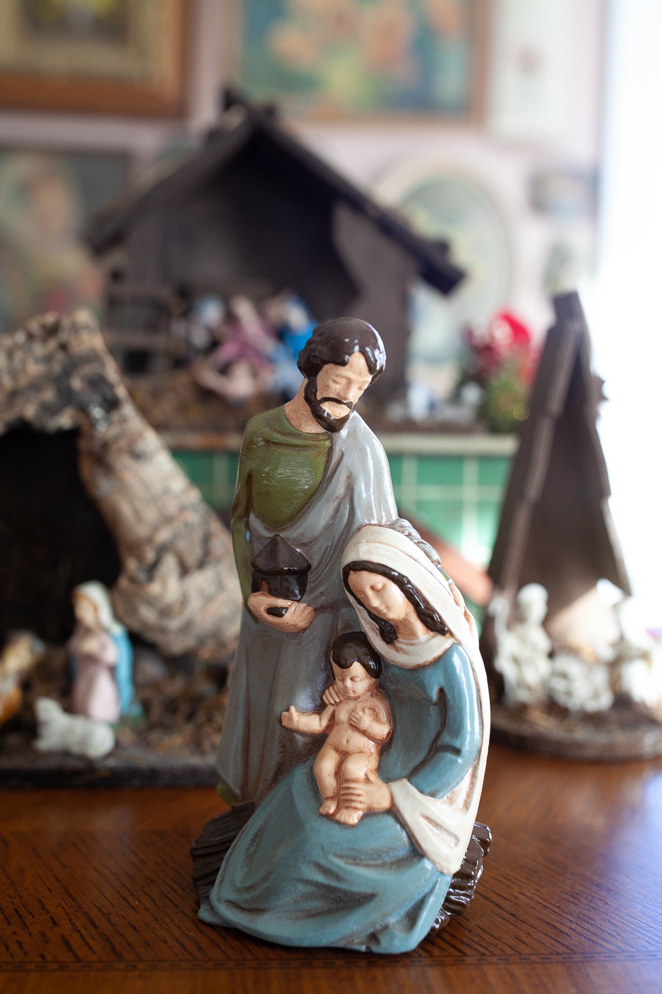 Vintage Nativity Scene- Mary, Joseph, and Jesus- Holy Family