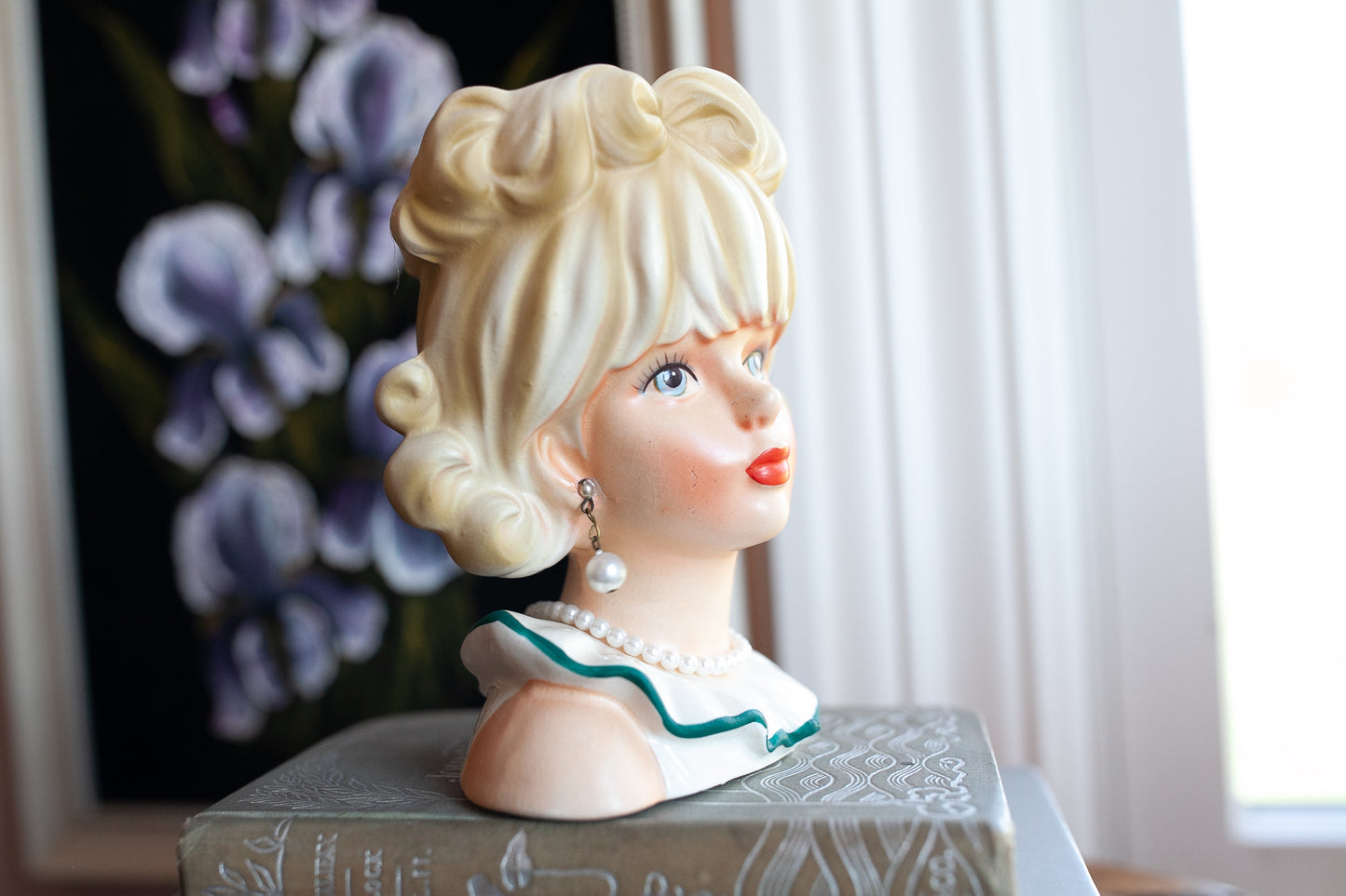 Vintage Lady Head Vase- Enesco Lady Head