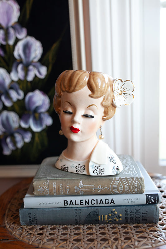 Vintage Head Vase - Relpo Head Vase- Lady Head Vase- Headvase