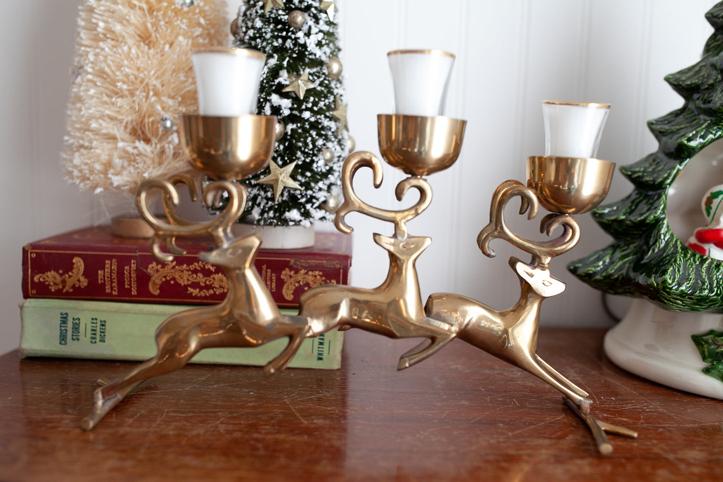 Vintage Brass Deer- Candle Holder -Vintage Christmas