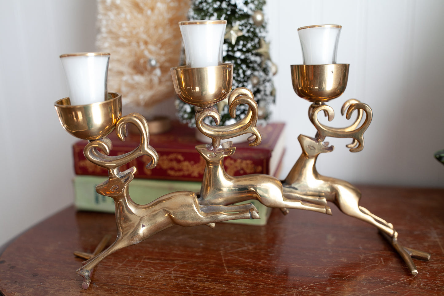 Vintage Brass Deer- Candle Holder -Vintage Christmas