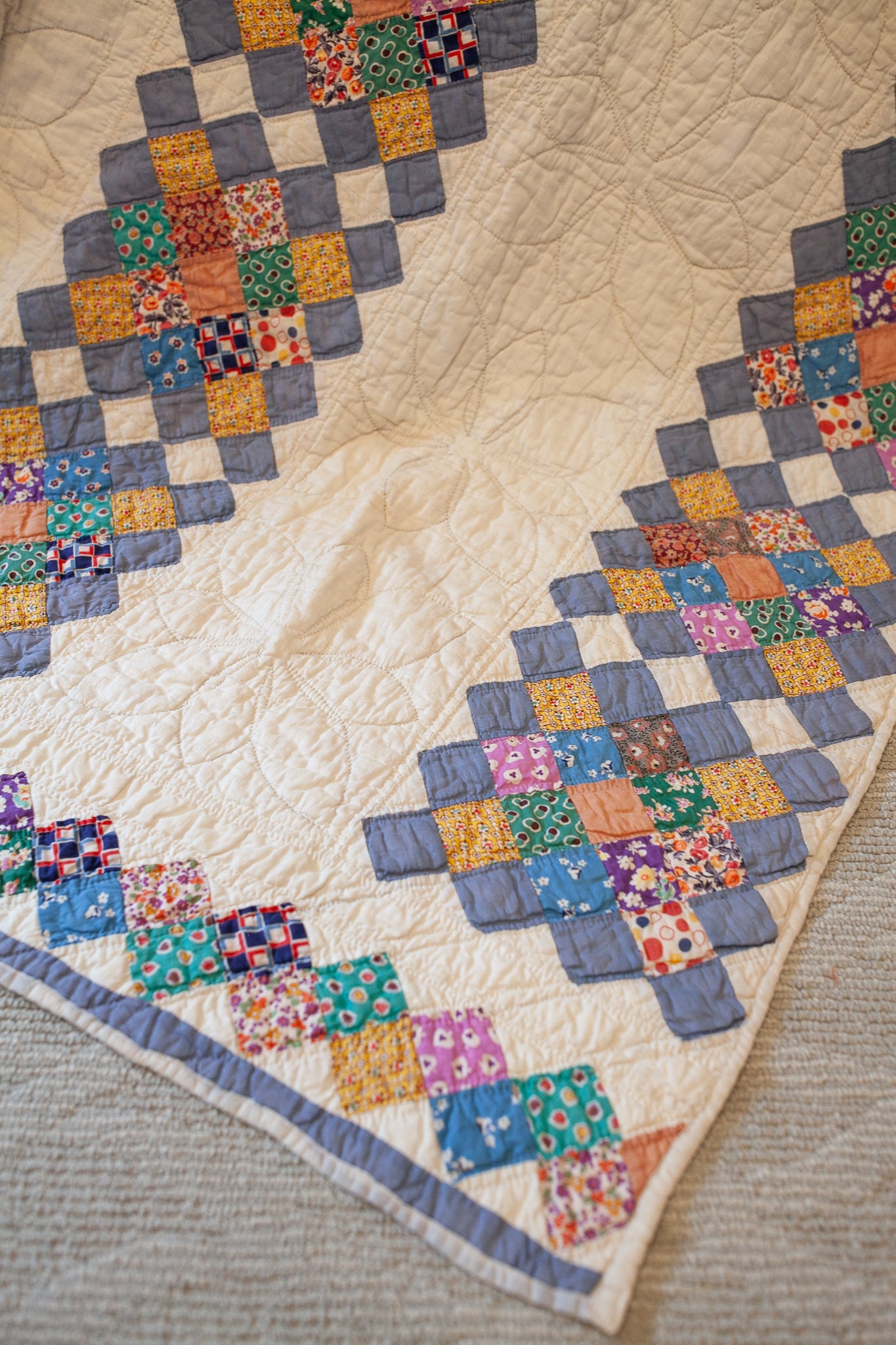 Blue Quilt- Patchwork - Vintage Quilt