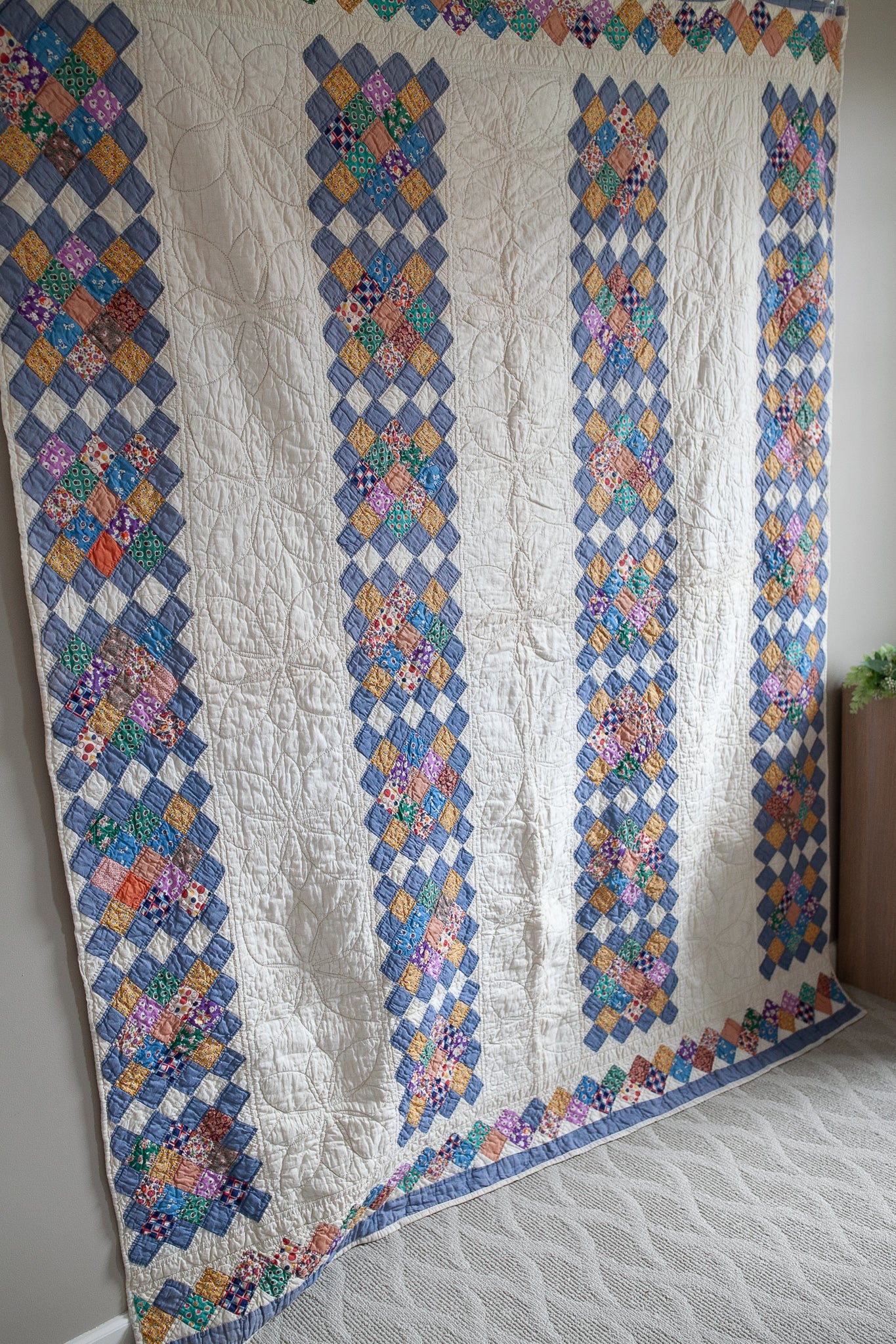 Blue Quilt- Patchwork - Vintage Quilt