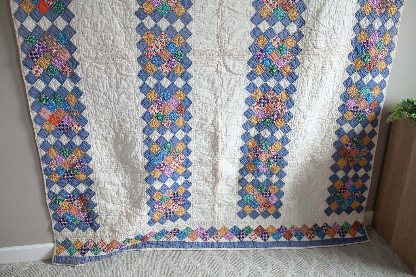 Blue Quilt- Patchwork - Vintage Quilt