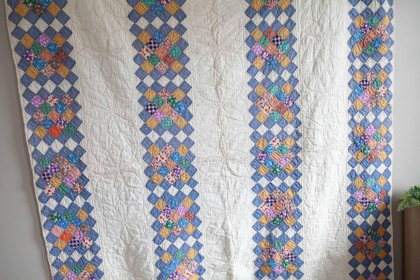 Blue Quilt- Patchwork - Vintage Quilt