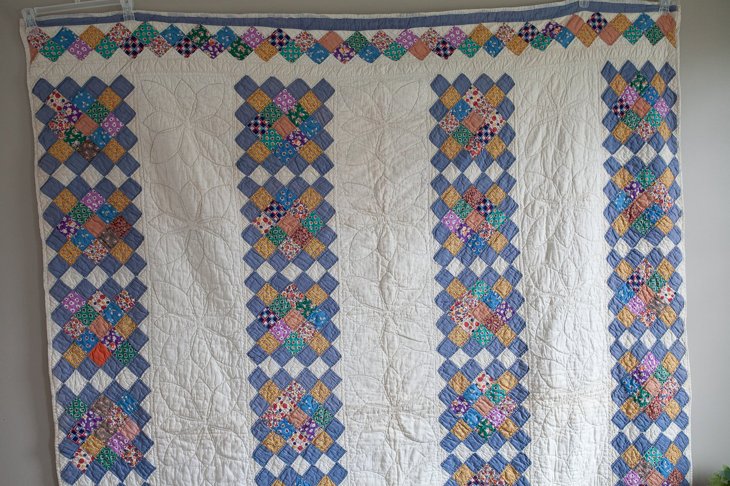 Blue Quilt- Patchwork - Vintage Quilt